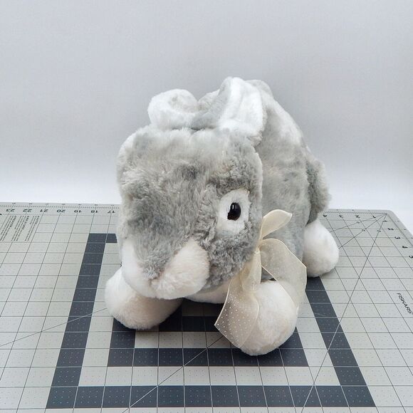 Dan Dee Collectors Choice Grey Bunny Rabbit Plush Stuffed Animal 17 Inch Bow - Picture 2 of 11